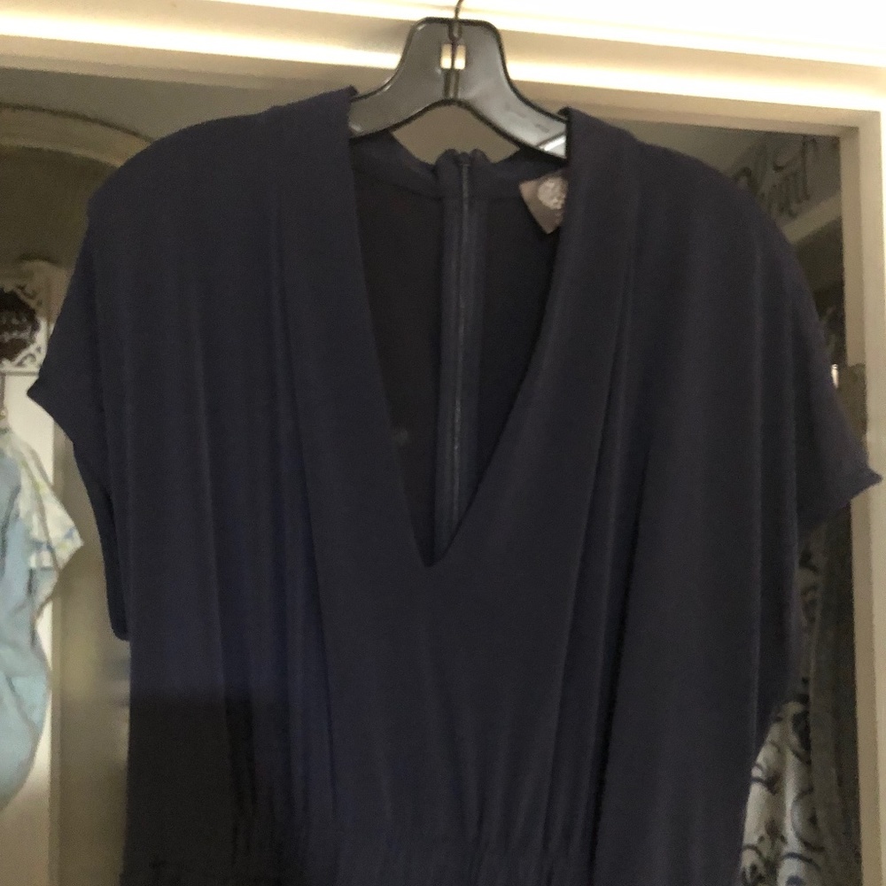 Vince Camuto Navy Blue Pantsuit One Piece Jumpsuit Women’s Large